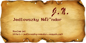 Jedlovszky Nándor névjegykártya